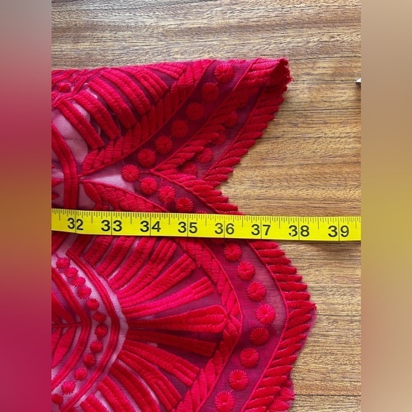 Bardot Red Lace Overlay Dress Size 4 - Picture 13 of 13